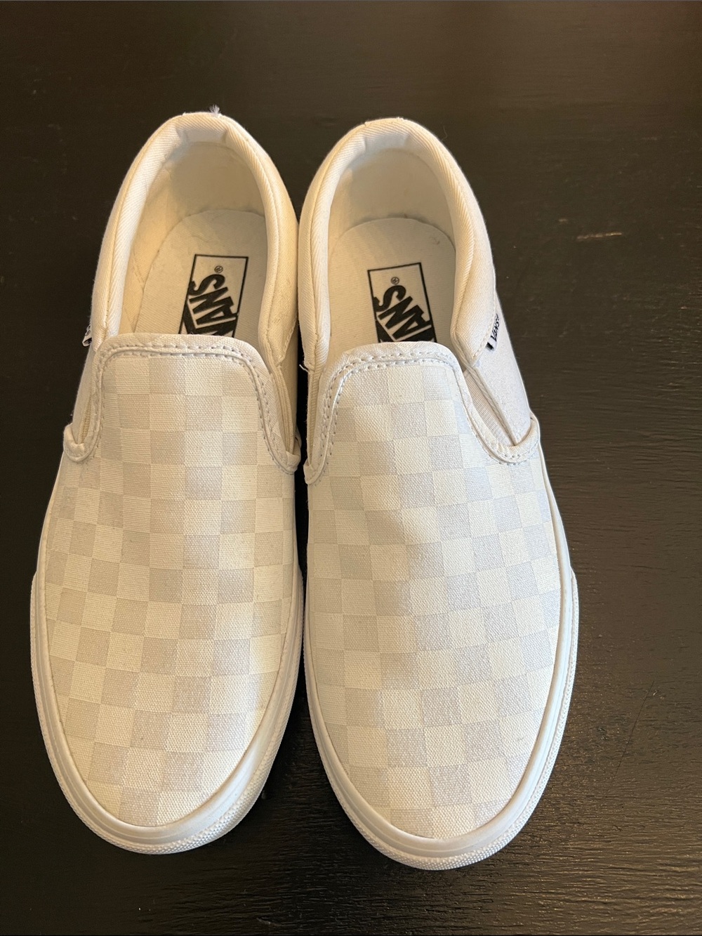 Vans Slip-On Checkerboard Canvas Sneakers white women 9.5 men’s 8